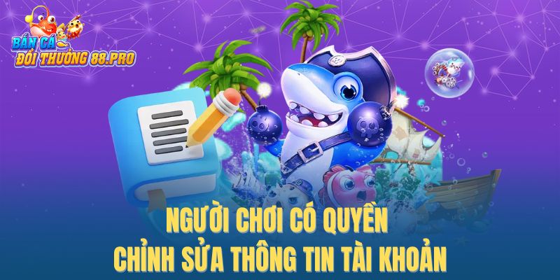 Người chơi có quyền chỉnh sửa thông tin tài khoản